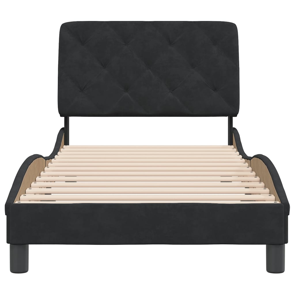 vidaXL Estructura de cama sin colchón terciopelo negro 80x200 cm