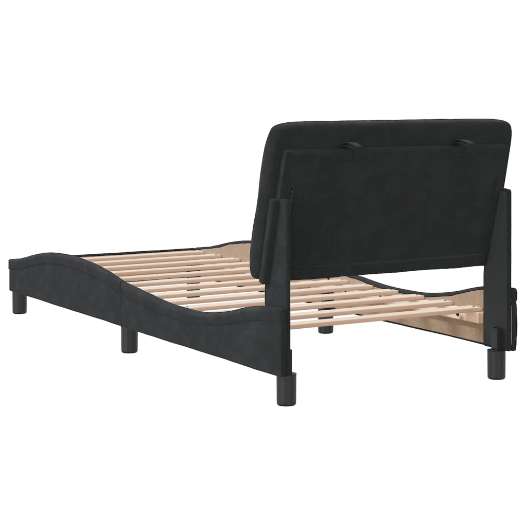 vidaXL Estructura de cama sin colchón terciopelo negro 80x200 cm