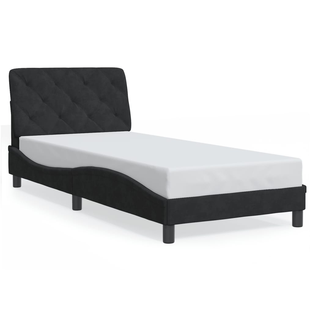 vidaXL Estructura de cama sin colchón terciopelo negro 80x200 cm