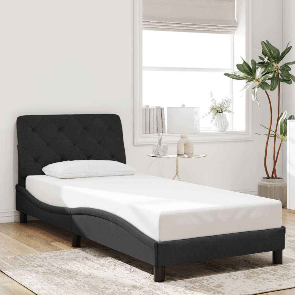 vidaXL Estructura de cama sin colchón terciopelo negro 90x190 cm