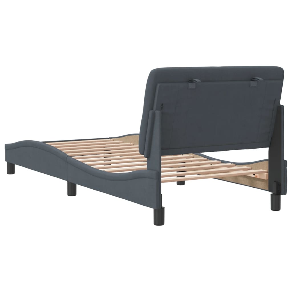 vidaXL Estructura de cama sin colchón terciopelo gris oscuro 90x200 cm