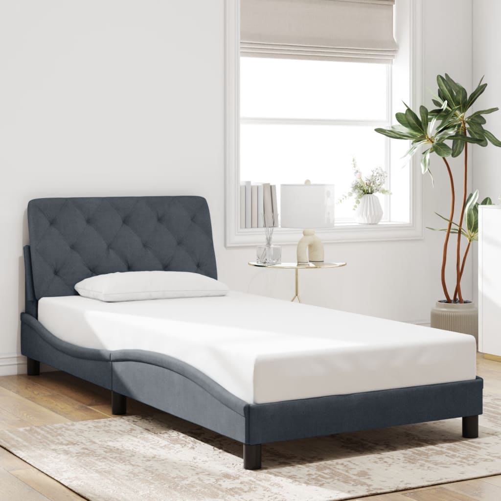 vidaXL Estructura de cama sin colchón terciopelo gris oscuro 100x200cm