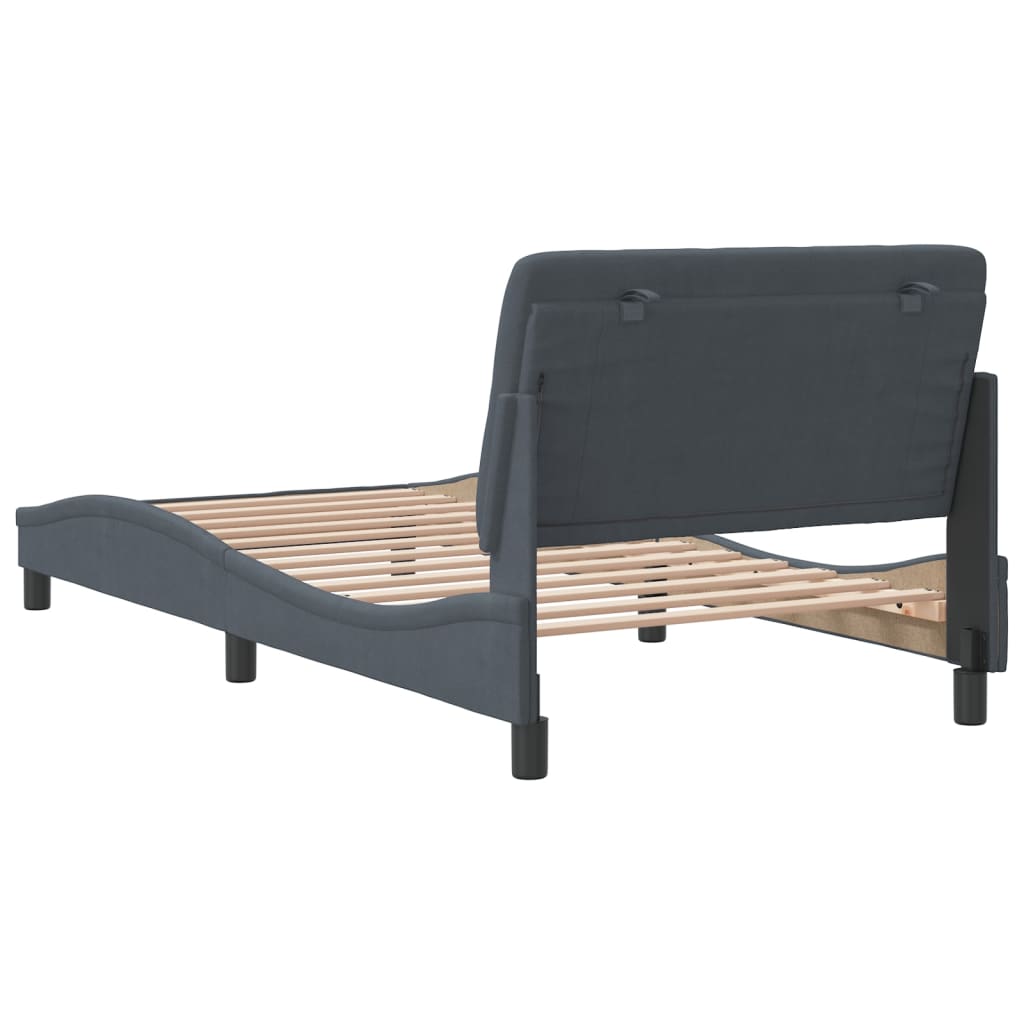 vidaXL Estructura de cama sin colchón terciopelo gris oscuro 100x200cm