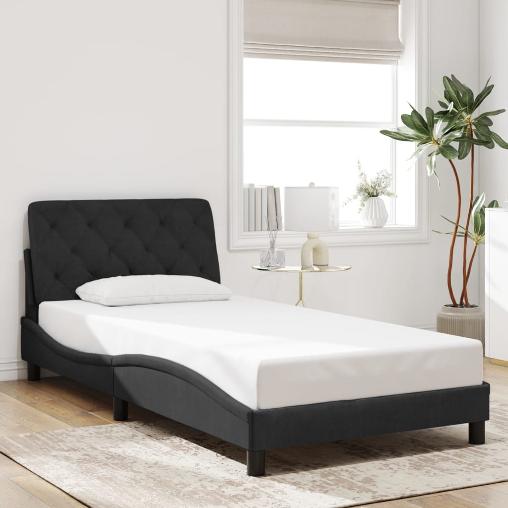 vidaXL Estructura de cama sin colchón terciopelo negro 100x200 cm