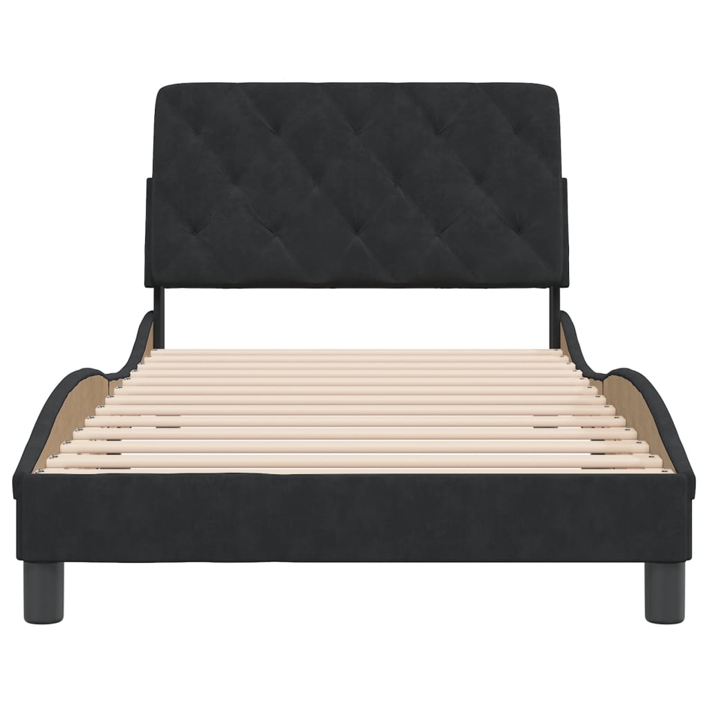 vidaXL Estructura de cama sin colchón terciopelo negro 100x200 cm