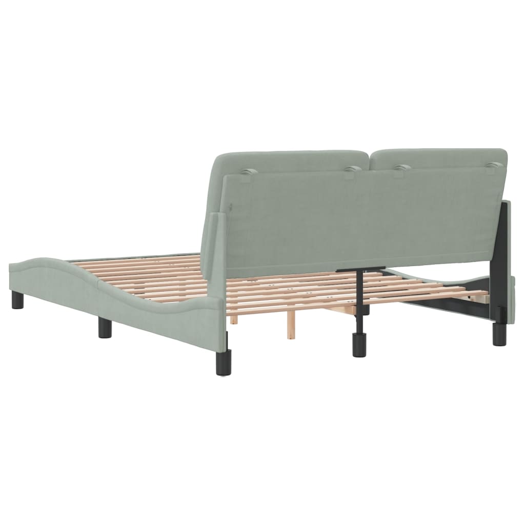 vidaXL Estructura de cama sin colchón terciopelo gris claro 120x200 cm