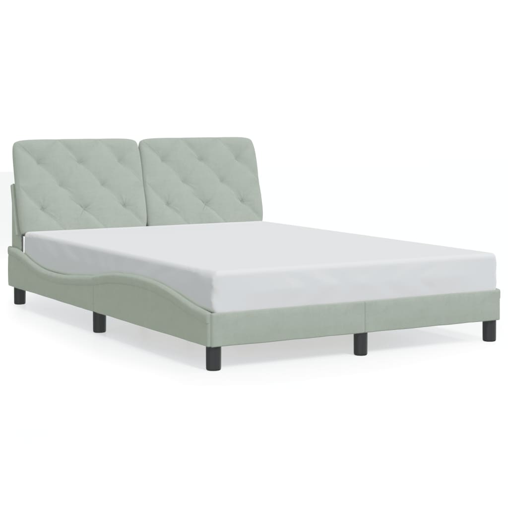 vidaXL Estructura de cama sin colchón terciopelo gris claro 120x200 cm