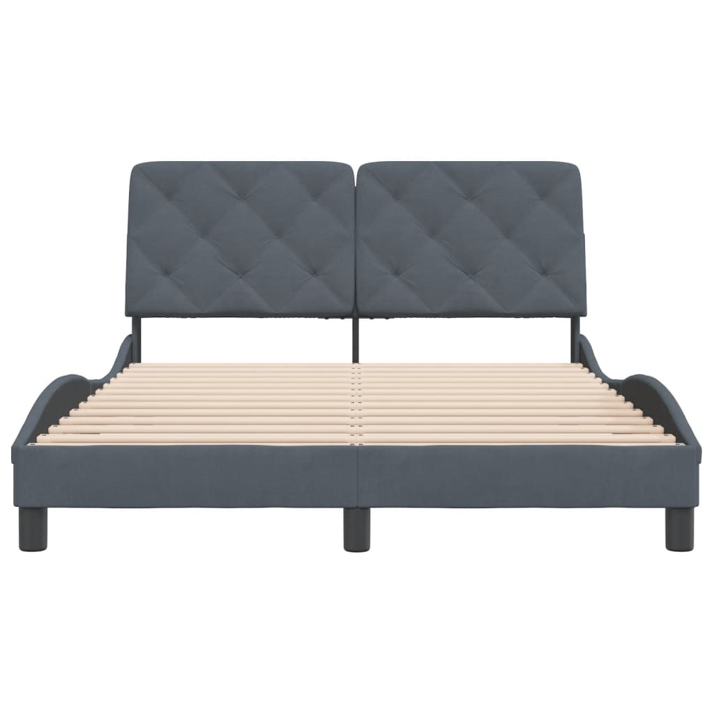 vidaXL Estructura de cama sin colchón terciopelo gris oscuro 120x200cm