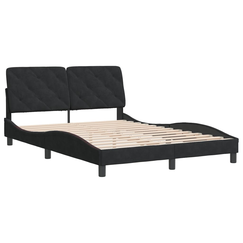 vidaXL Estructura de cama sin colchón terciopelo negro 120x200 cm