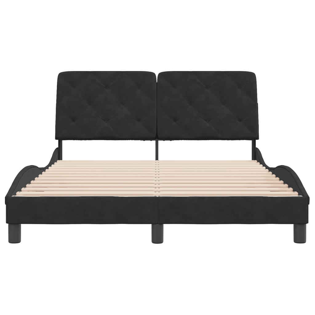 vidaXL Estructura de cama sin colchón terciopelo negro 120x200 cm