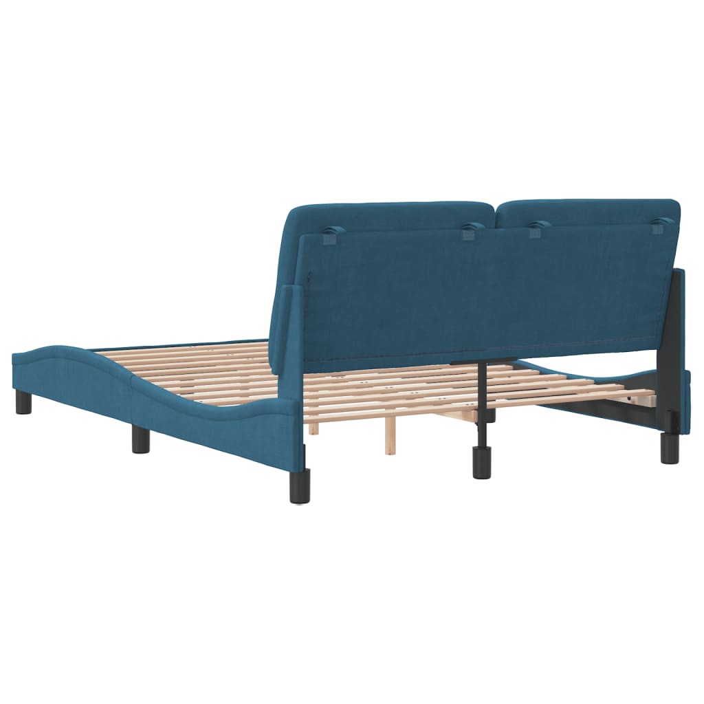 vidaXL Estructura de cama con cabecero terciopelo azul 120x200 cm