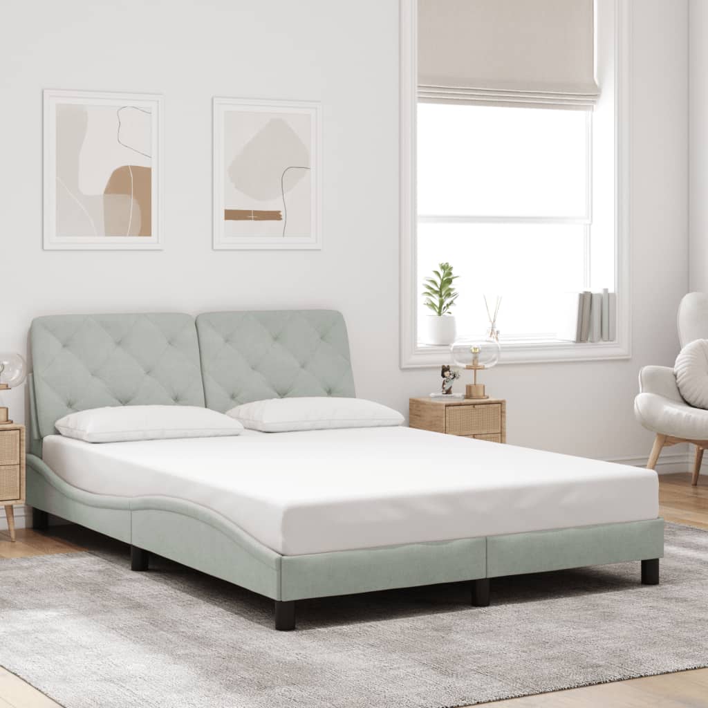 vidaXL Estructura de cama sin colchón terciopelo gris claro 140x190 cm