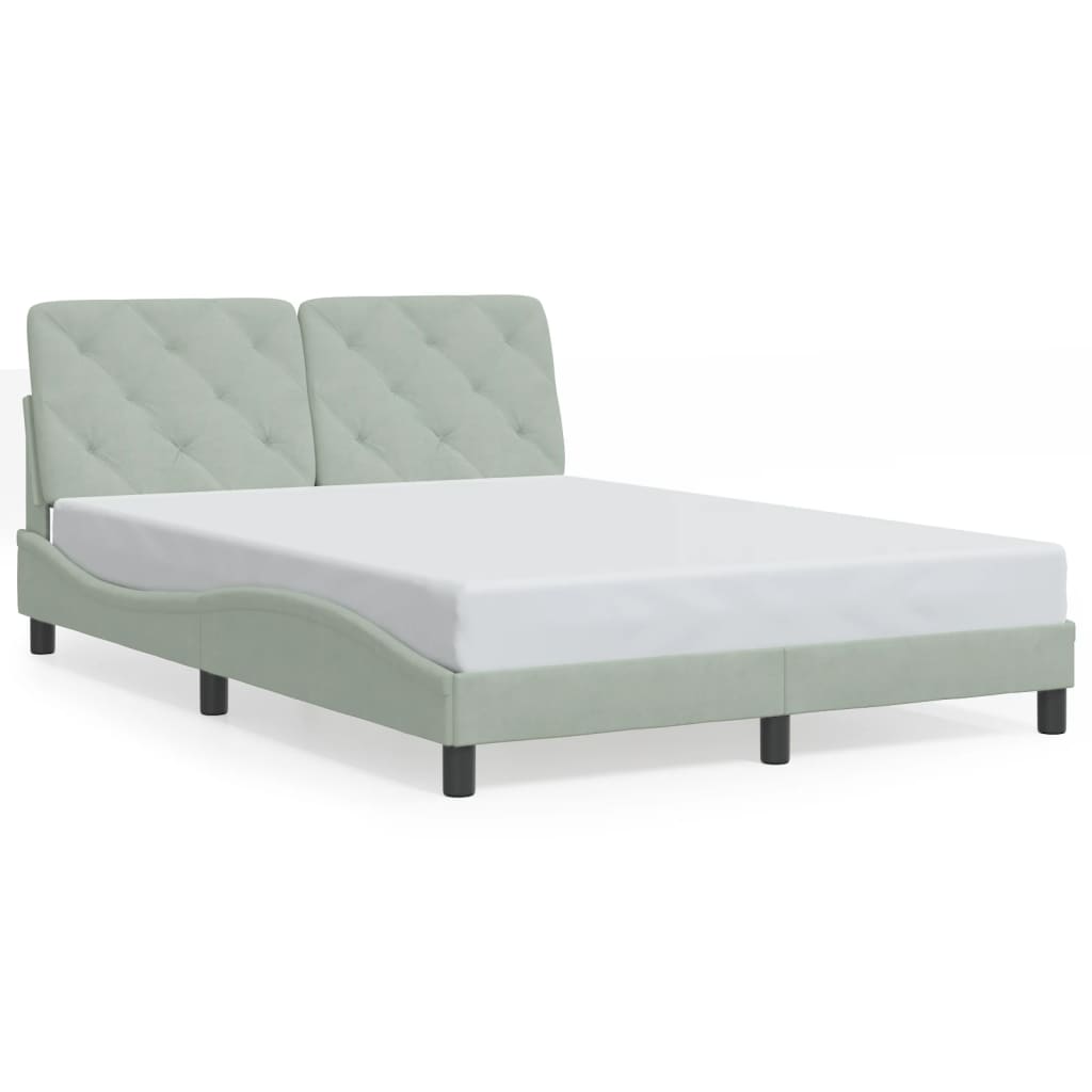 vidaXL Estructura de cama sin colchón terciopelo gris claro 140x190 cm