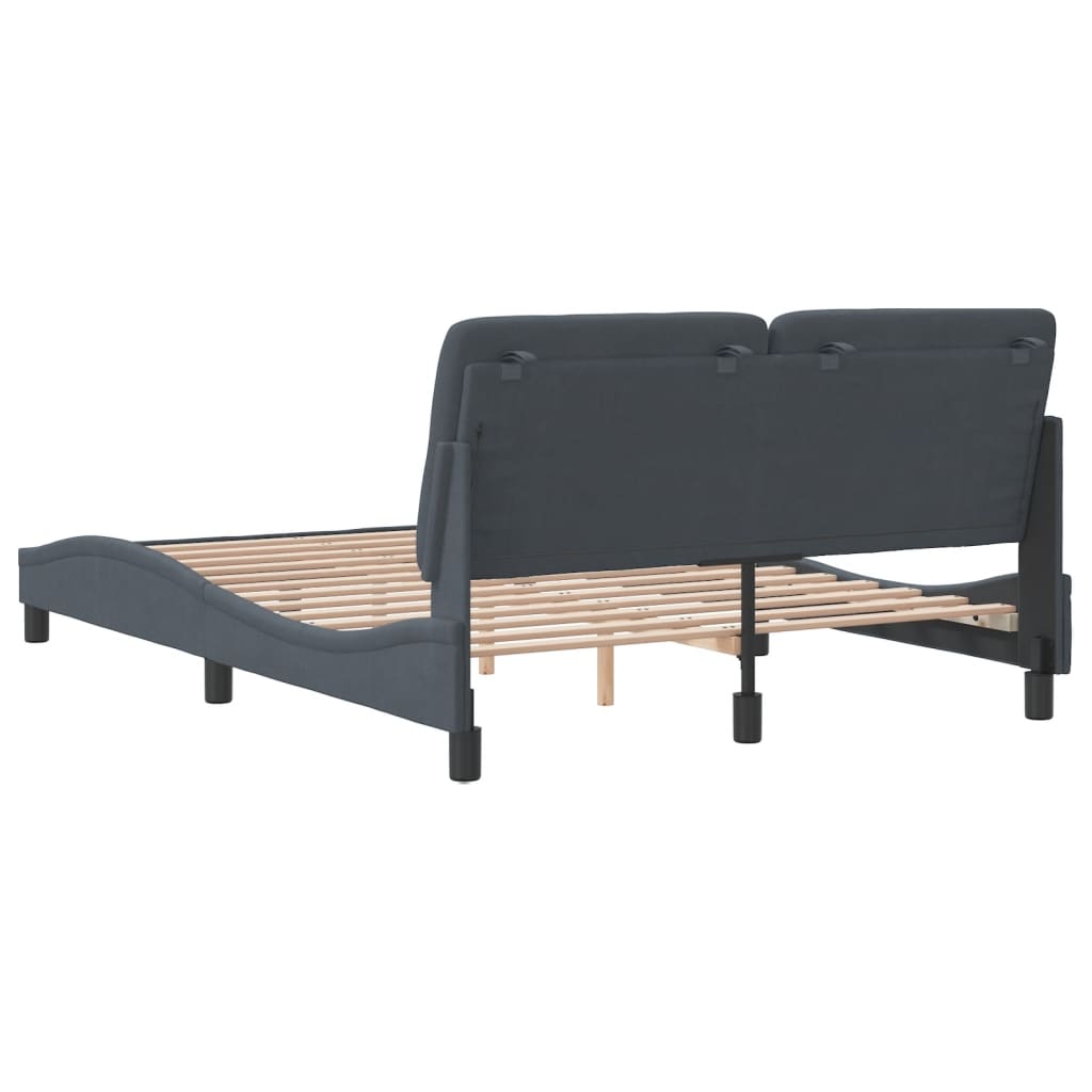 vidaXL Estructura de cama sin colchón terciopelo gris oscuro 140x190cm