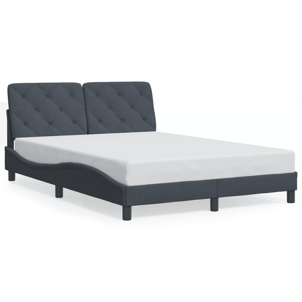 vidaXL Estructura de cama sin colchón terciopelo gris oscuro 140x190cm