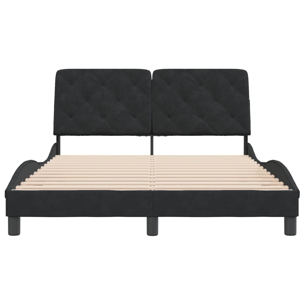 vidaXL Estructura de cama sin colchón terciopelo negro 140x190 cm