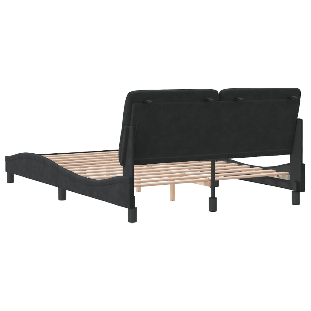 vidaXL Estructura de cama sin colchón terciopelo negro 140x190 cm