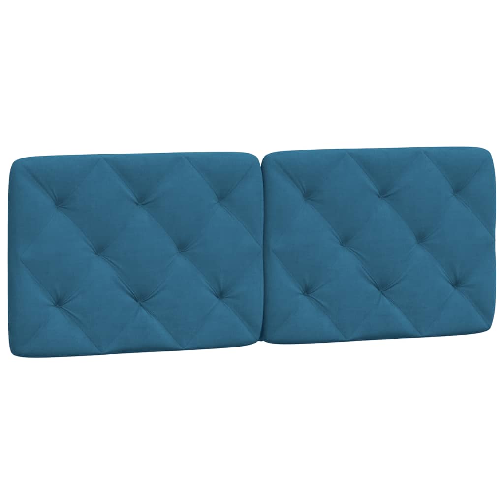 vidaXL Estructura de cama con cabecero terciopelo azul 140x190 cm