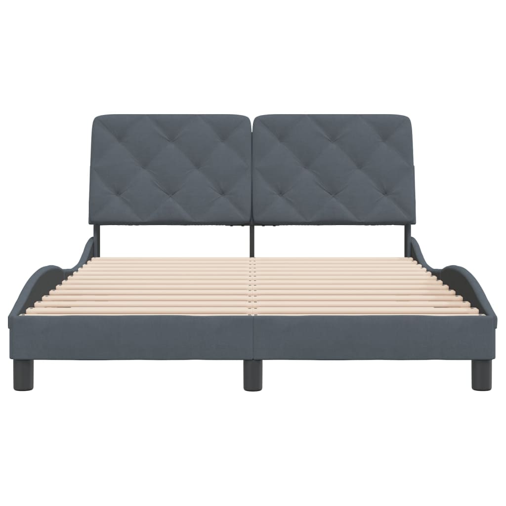 vidaXL Estructura de cama sin colchón terciopelo gris oscuro 140x200cm