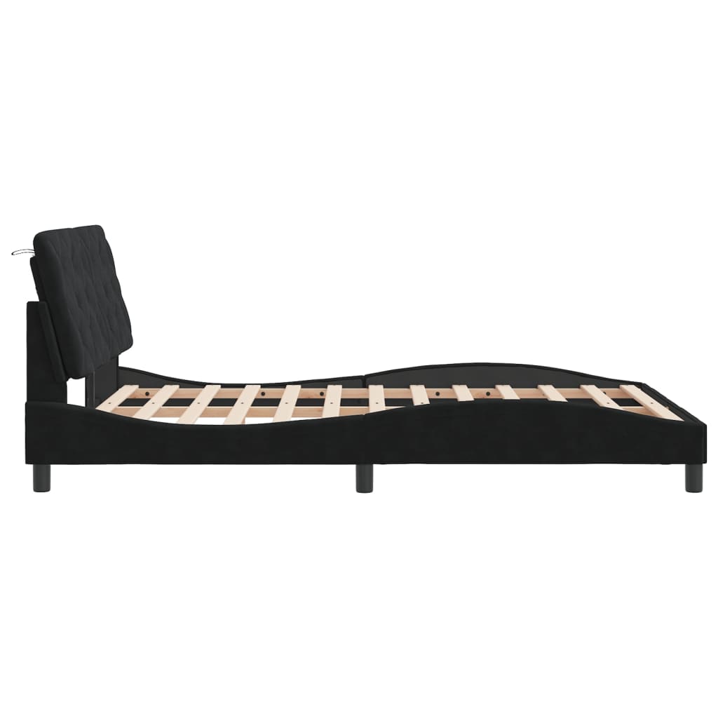 vidaXL Estructura de cama sin colchón terciopelo negro 140x200 cm