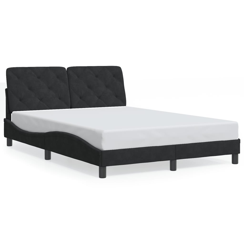 vidaXL Estructura de cama sin colchón terciopelo negro 140x200 cm