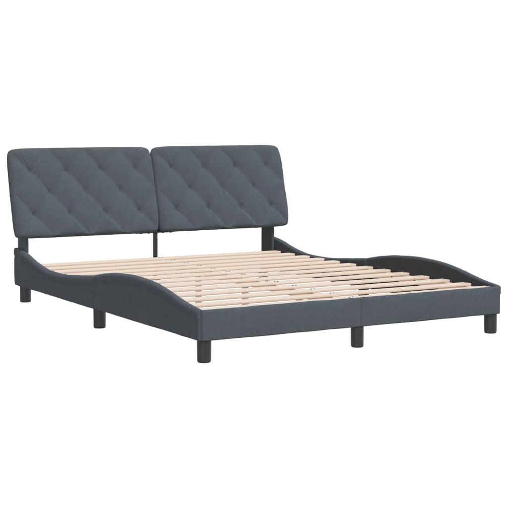 vidaXL Estructura de cama sin colchón terciopelo gris oscuro 160x200cm