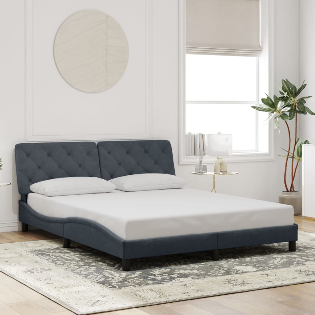 vidaXL Estructura de cama sin colchón terciopelo gris oscuro 160x200cm