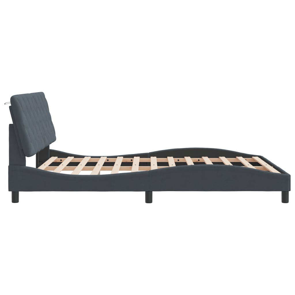 vidaXL Estructura de cama sin colchón terciopelo gris oscuro 160x200cm