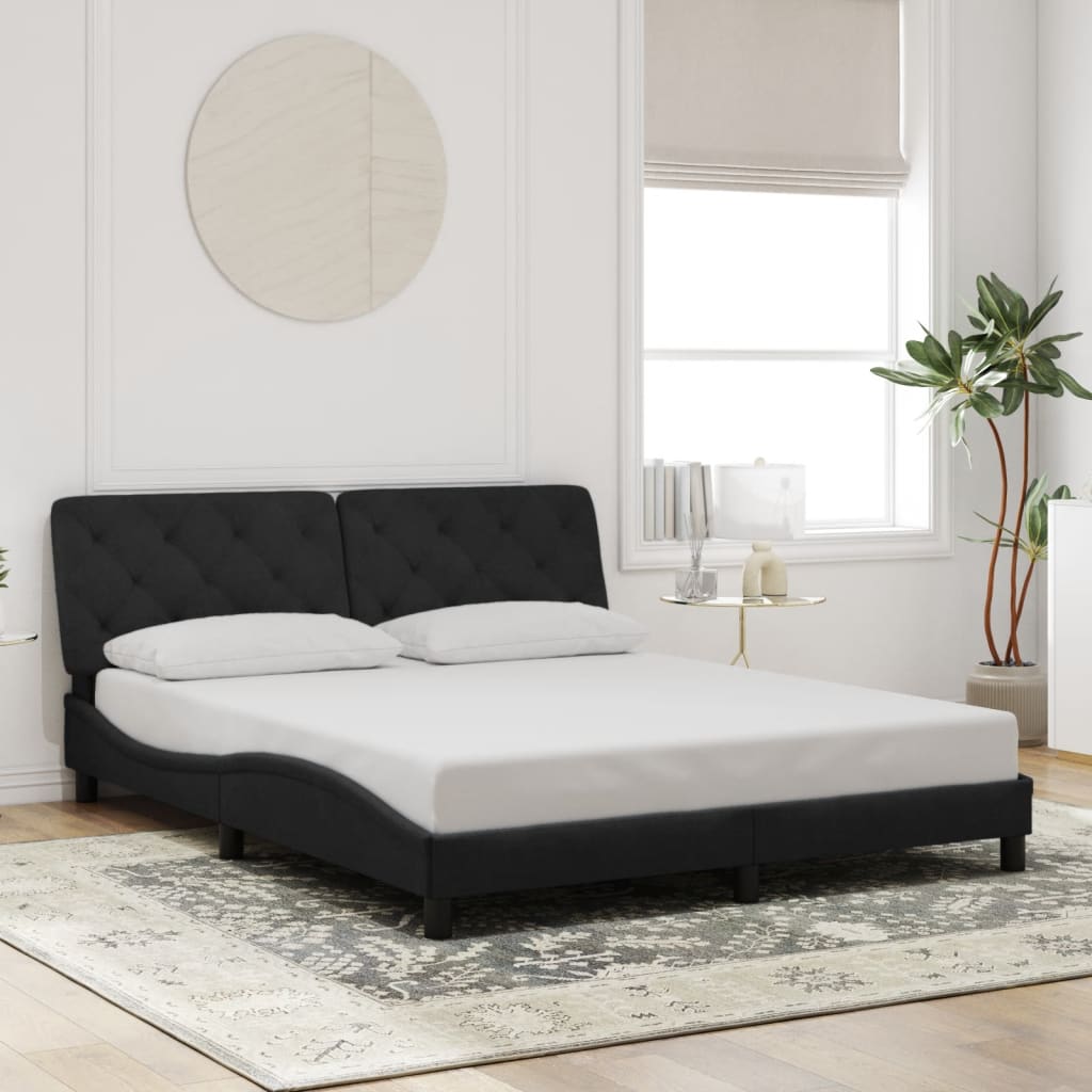 vidaXL Estructura de cama sin colchón terciopelo negro 160x200 cm