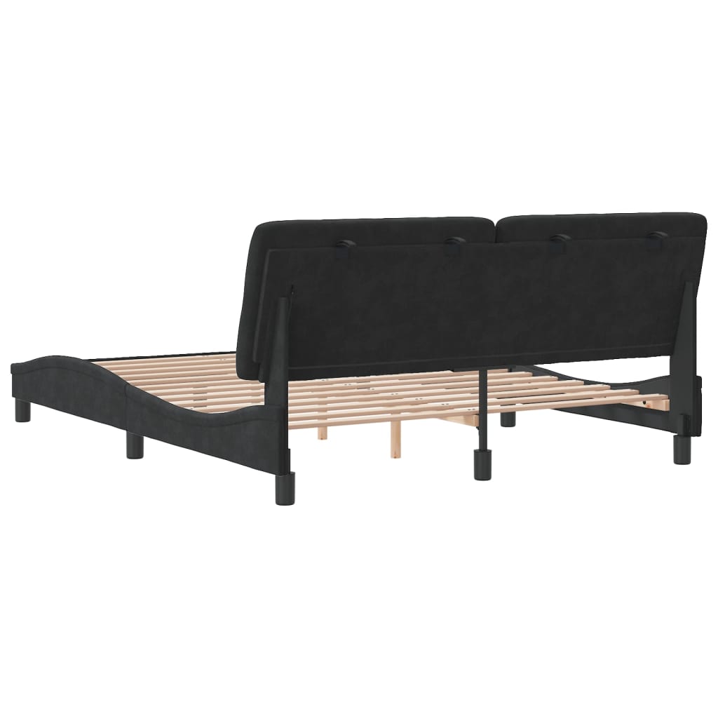 vidaXL Estructura de cama sin colchón terciopelo negro 160x200 cm