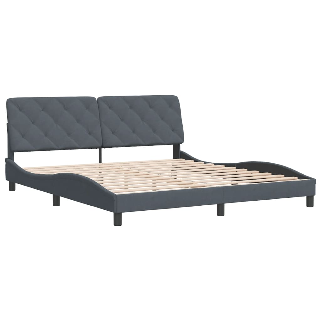 vidaXL Estructura de cama sin colchón terciopelo gris oscuro 180x200cm