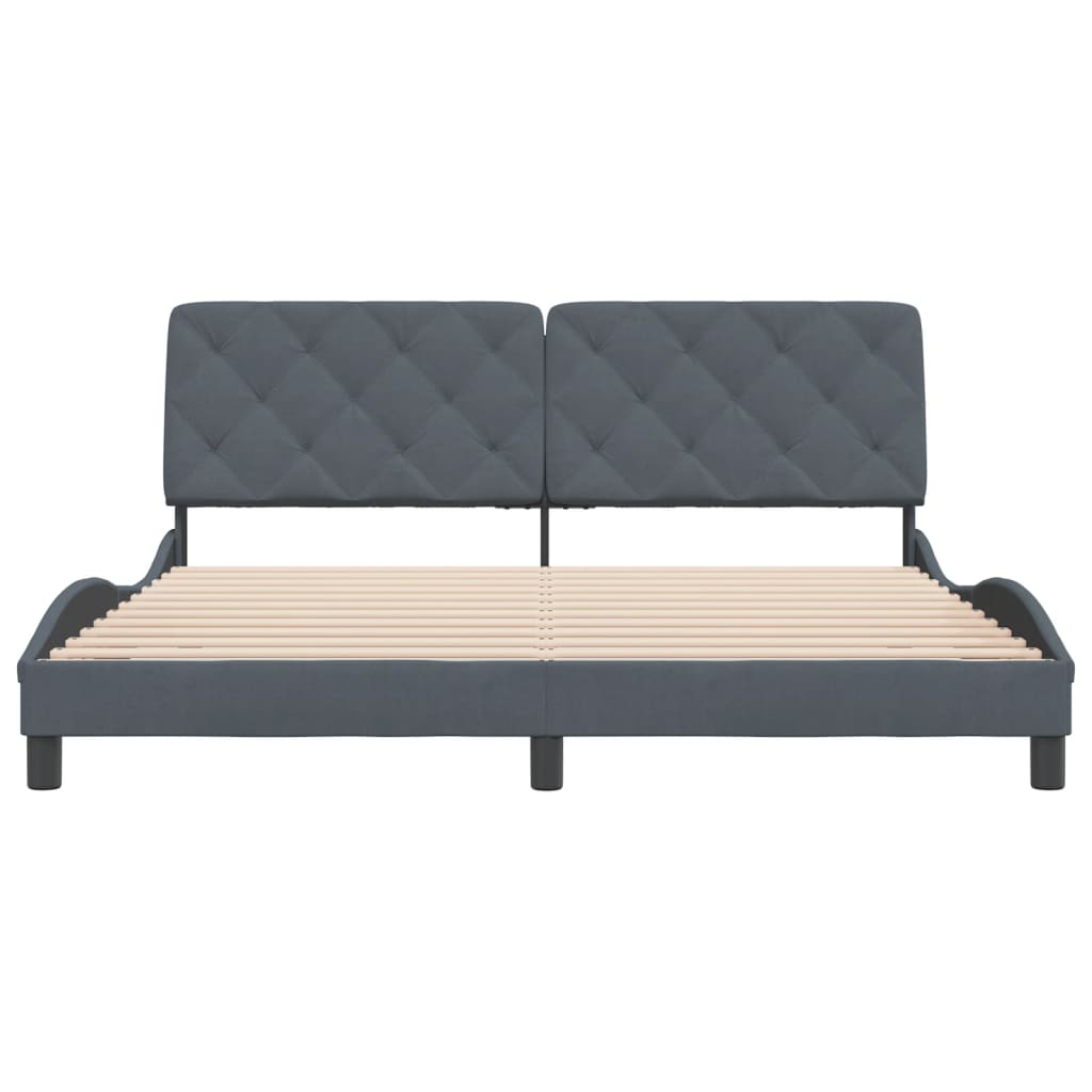 vidaXL Estructura de cama sin colchón terciopelo gris oscuro 180x200cm