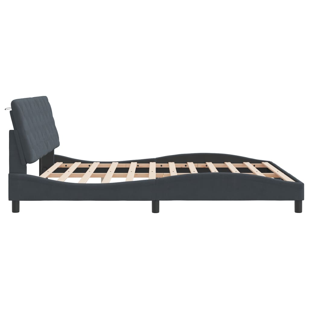 vidaXL Estructura de cama sin colchón terciopelo gris oscuro 180x200cm