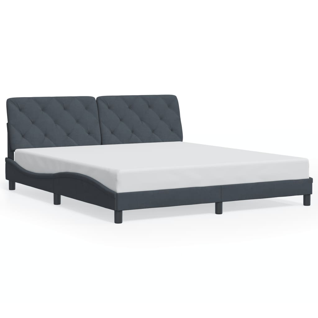 vidaXL Estructura de cama sin colchón terciopelo gris oscuro 180x200cm