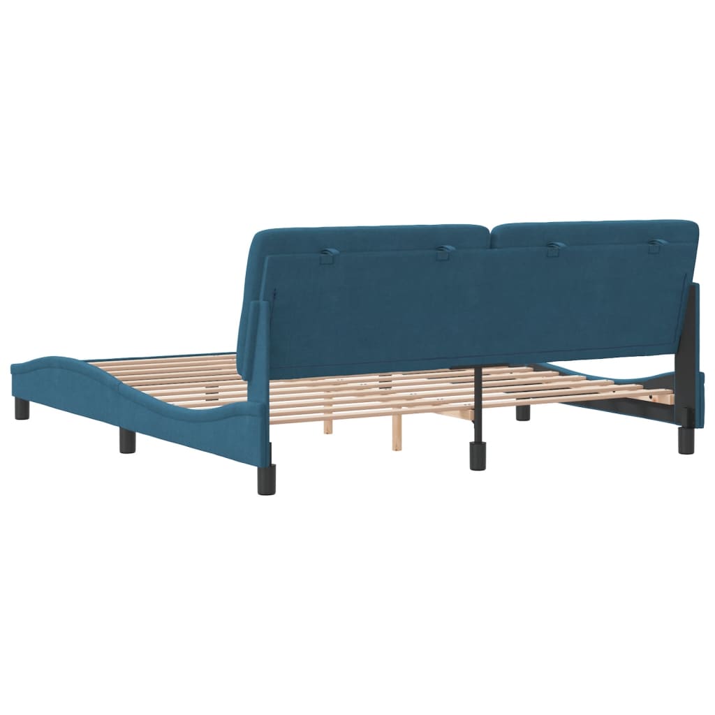 vidaXL Estructura de cama con cabecero terciopelo azul 180x200 cm