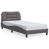 vidaXL Estructura de cama sin colchón cuero sintético gris 90x200 cm