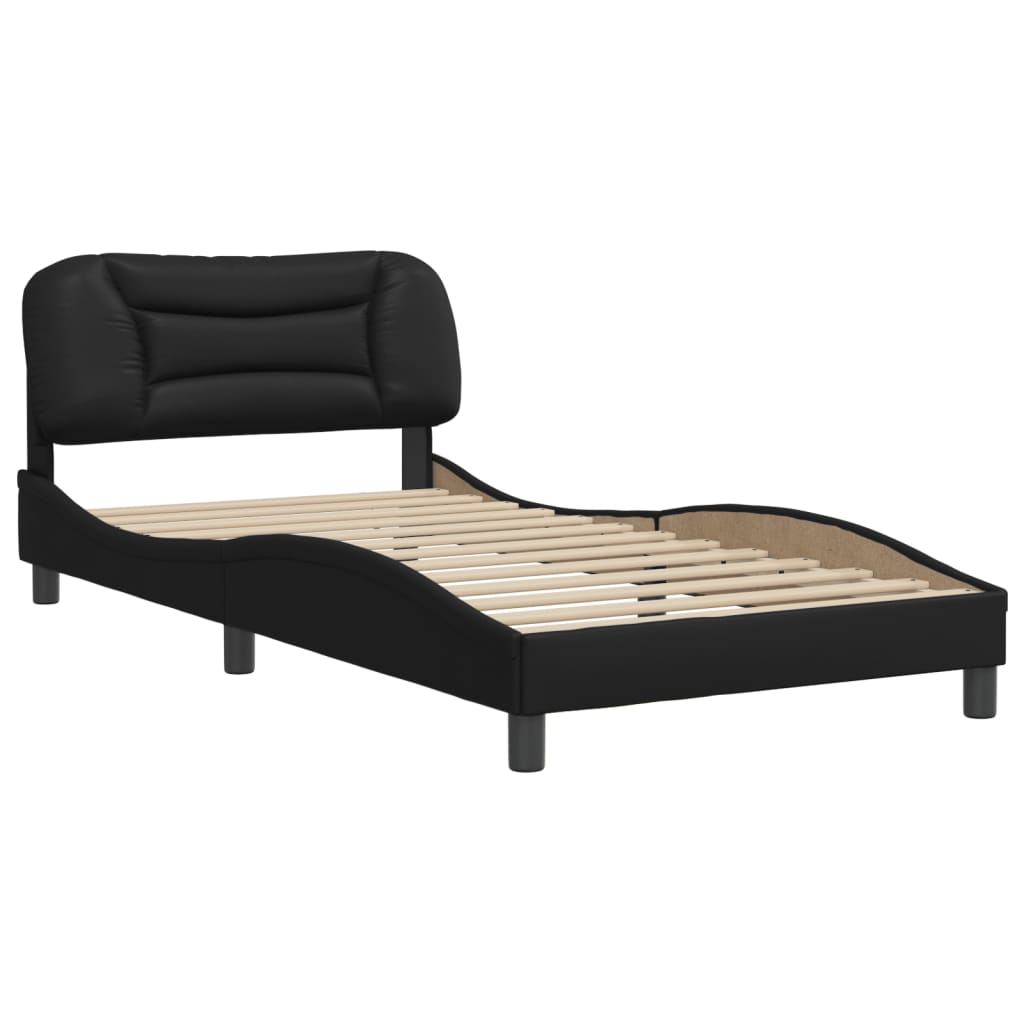 vidaXL Estructura de cama sin colchón cuero sintético negro 100x200 cm