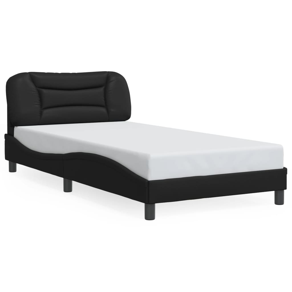 vidaXL Estructura de cama sin colchón cuero sintético negro 100x200 cm