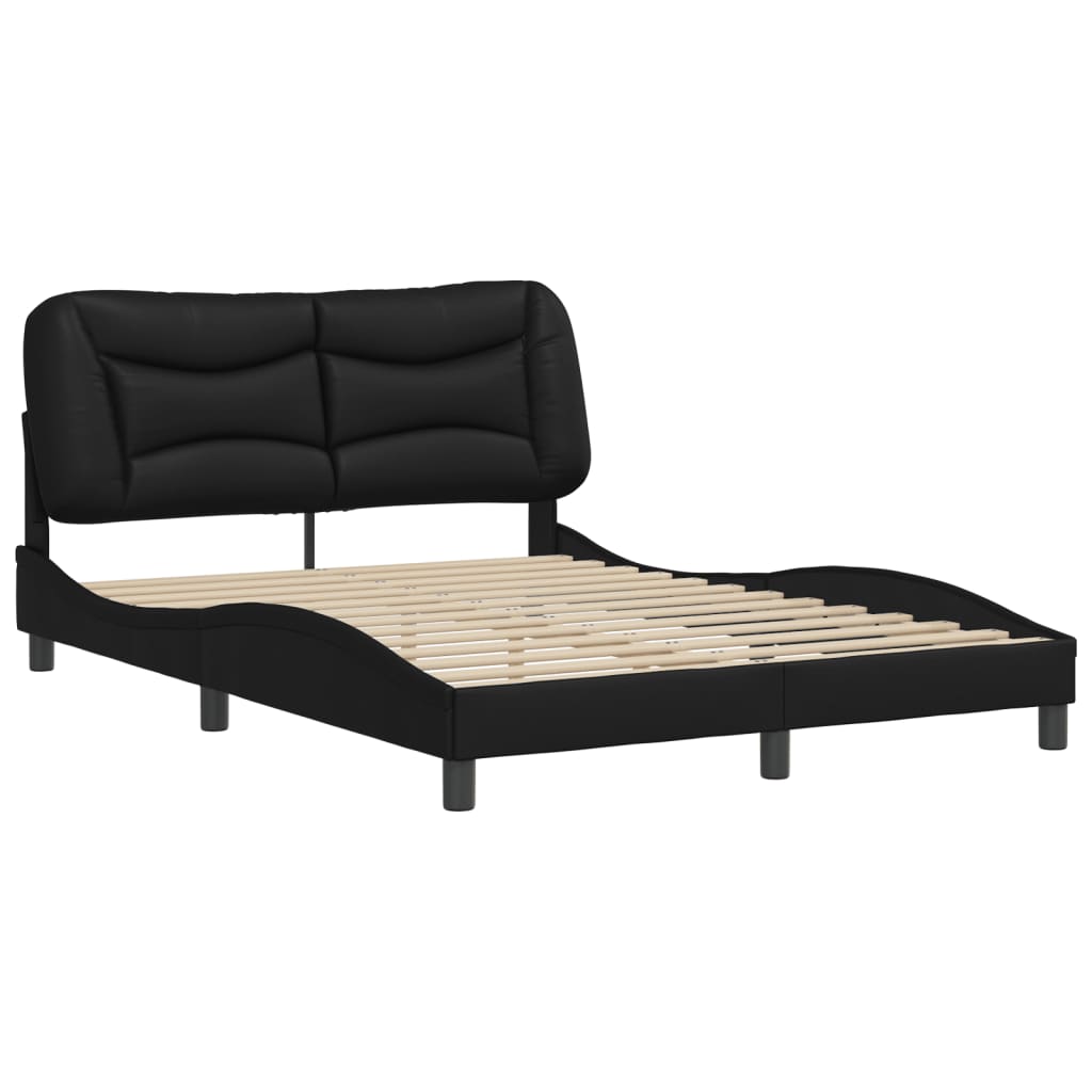 vidaXL Estructura de cama sin colchón cuero sintético negro 120x200 cm