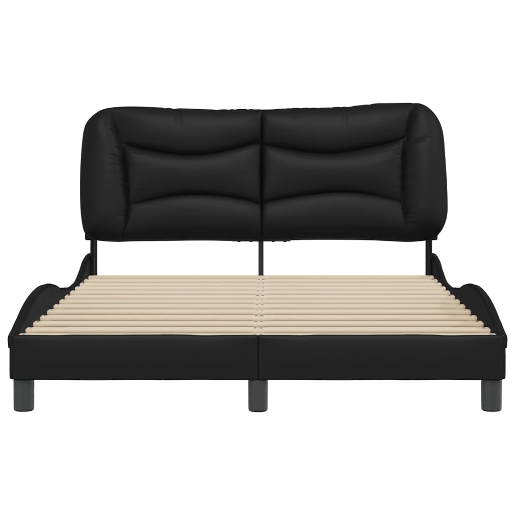 vidaXL Estructura de cama sin colchón cuero sintético negro 120x200 cm