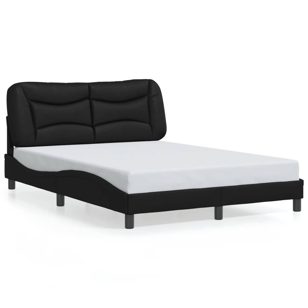 vidaXL Estructura de cama sin colchón cuero sintético negro 120x200 cm