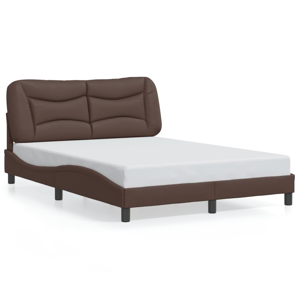 vidaXL Estructura de cama sin colchón cuero sintético marrón 120x200cm