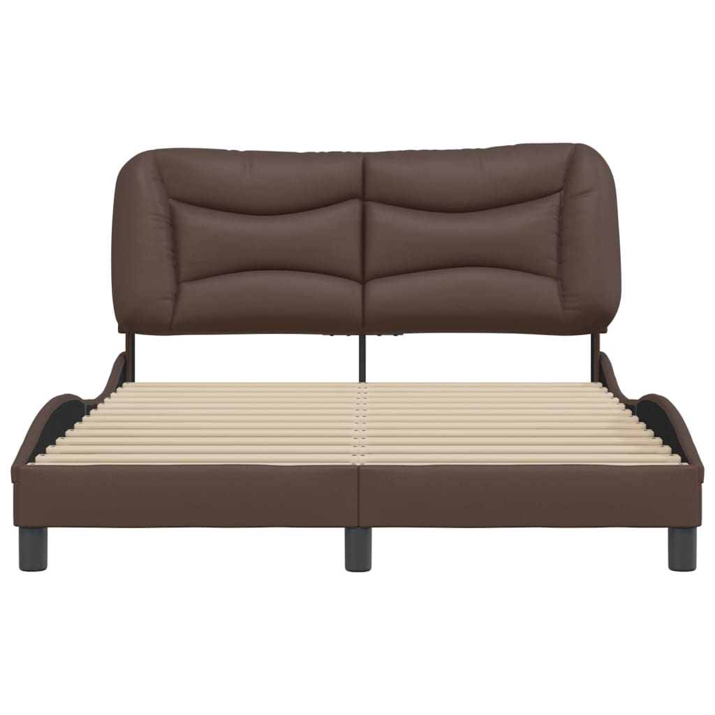 vidaXL Estructura de cama sin colchón cuero sintético marrón 120x200cm