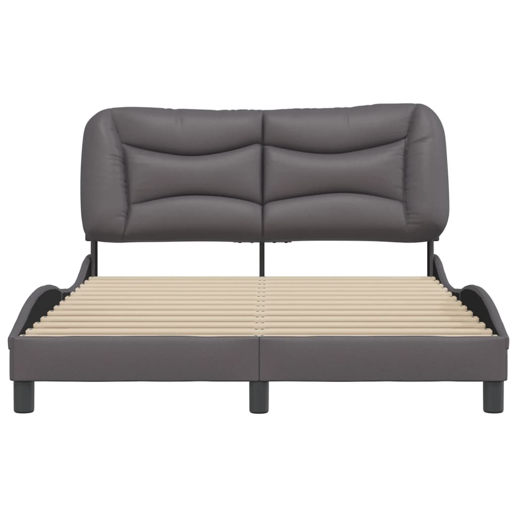 vidaXL Estructura de cama sin colchón cuero sintético gris 120x200 cm