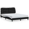 vidaXL Estructura cama cabecero cuero sintético negro blanco 120x200cm