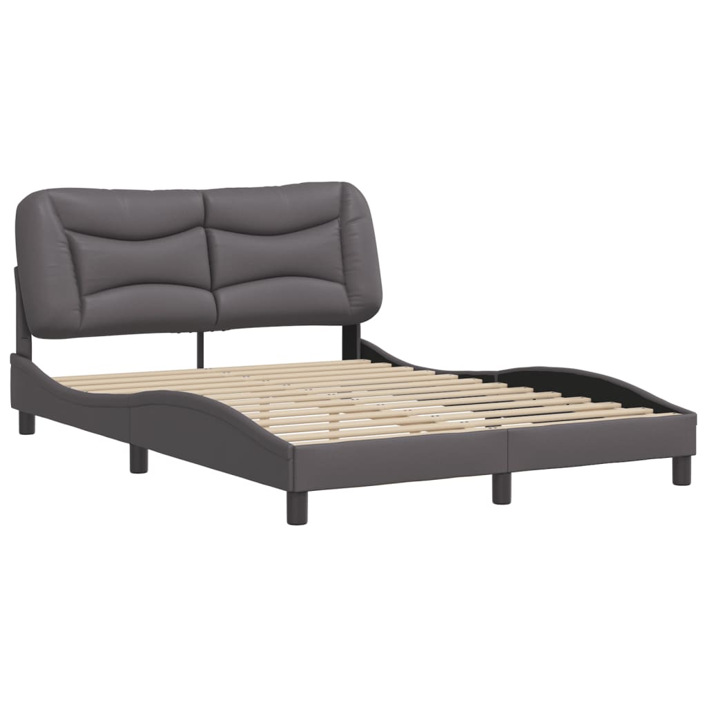 vidaXL Estructura de cama sin colchón cuero sintético gris 140x190 cm