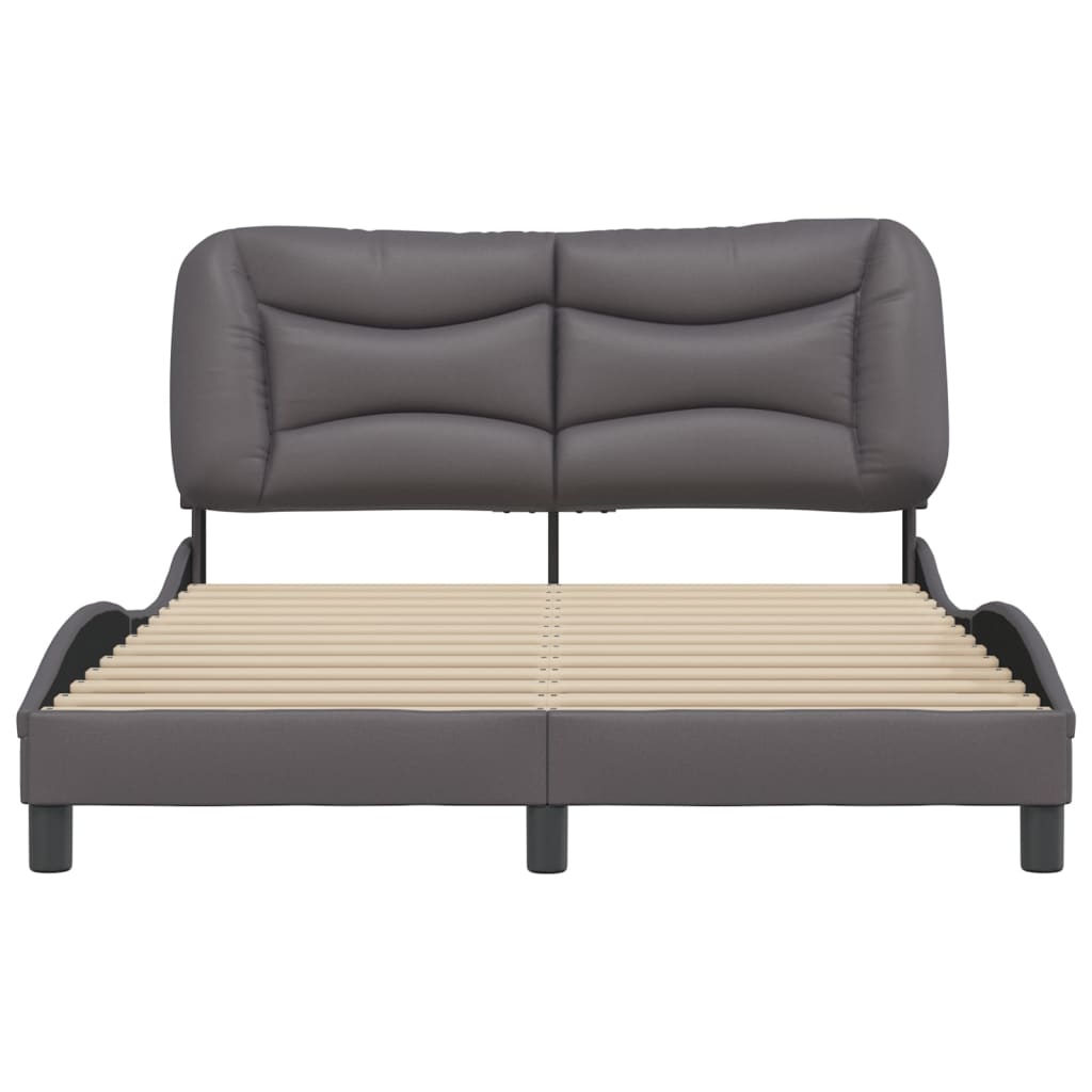 vidaXL Estructura de cama sin colchón cuero sintético gris 140x190 cm