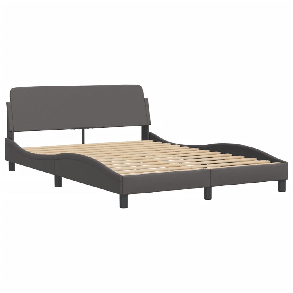 vidaXL Estructura de cama sin colchón cuero sintético gris 140x190 cm