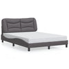 vidaXL Estructura de cama sin colchón cuero sintético gris 140x190 cm