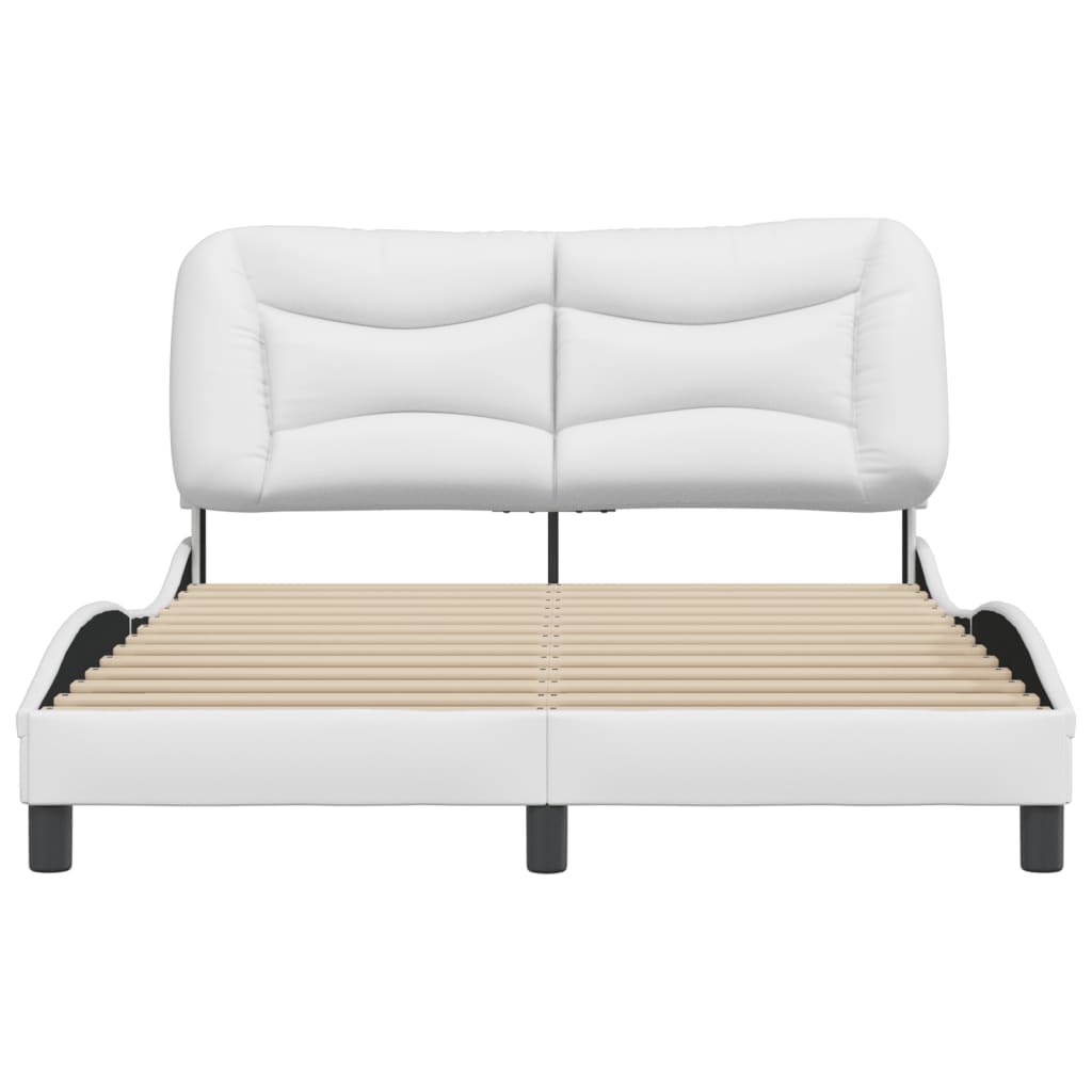 vidaXL Estructura de cama sin colchón cuero sintético blanco 140x200cm